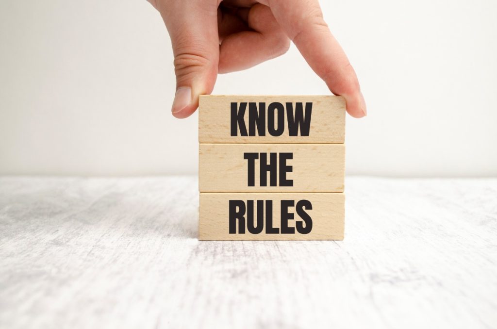 
Know the rules word on wooden blocks isolated on white background